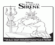 Coloriage disney la petite sirene officiel affiche Roi Triton